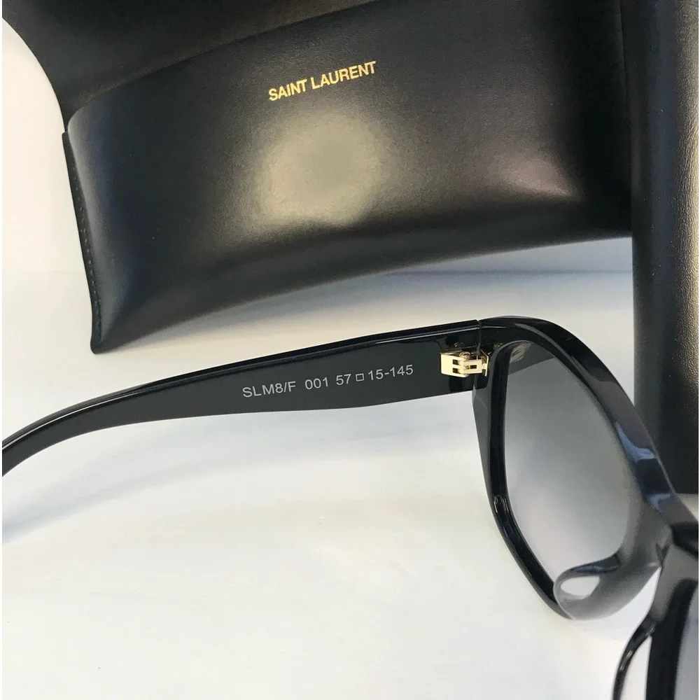 💯 - New Authentic SAINT LAURENT SLM8/F Sunglasses Black - Picture 11 of 11